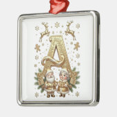 Royal Gold Letter A Luxury Silver Framed Ornament (Links)