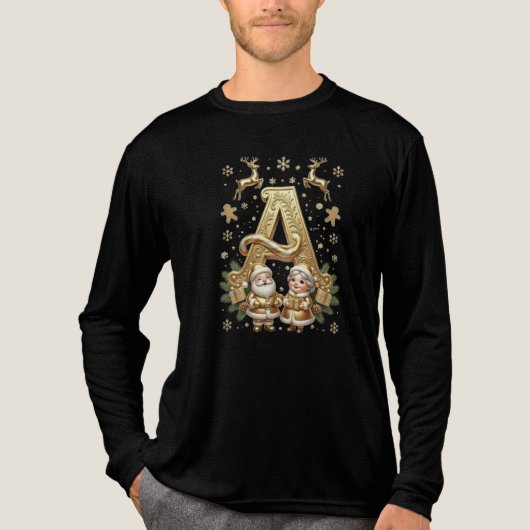 Royal Gold Letter A Luxury Tri-blend Shirt (Voorkant volledig)