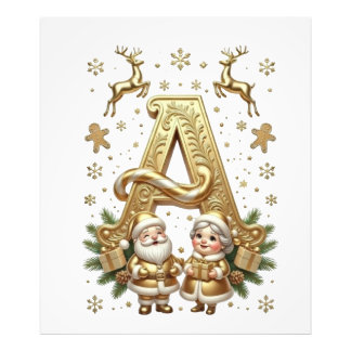Royal Gold Letter A Luxury Unisex Photo Print Foto Afdruk