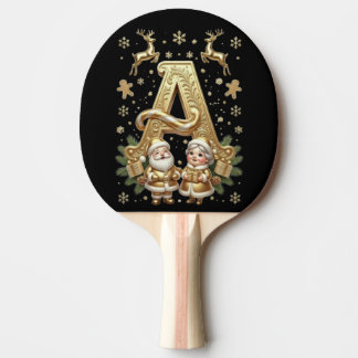 Royal Gold Letter A Luxury Unisex Ping Pong Paddle Tafeltennisbatje