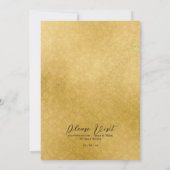 Royal Gold Lijst florales & Black Marged Weddensch Kaart (Achterkant)