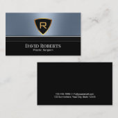 Royal Gold Logo Plastic Surgeon Blue Metal Visitekaartje (Voorkant / Achterkant)