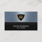 Royal Gold Logo Plastic Surgeon Blue Metal Visitekaartje (Voorkant)