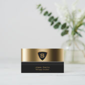 Royal Gold Monogram Logo Mortgage Agent Visitekaartje (Staand voorkant)