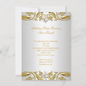 Royal Gold op White Pearl Elegant Birthday Party Kaart (Achterkant)