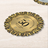 Royal Gold Ornamental Lijst Bruiloft Jubileum 2 Kartonnen Onderzetters (Gekanteld)