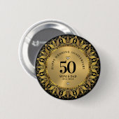 Royal Gold Ornamental Lijst Bruiloft Jubileum 2 Ronde Button 5,7 Cm (Voorkant /achterkant)