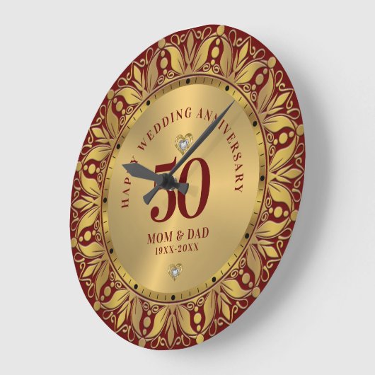 Royal Gold Ornamental Lijst Bruiloft Jubileum Grote Klok (Hoek)