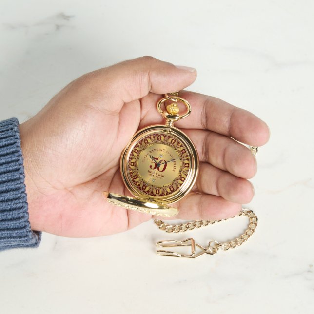 Royal Gold Ornamental Lijst Bruiloft Jubileum Horloge (Hand)