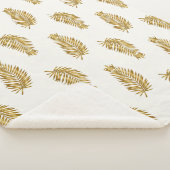 Royal Gold Palm & Crown Pattern Custom Sherpa Baby Deken (3/4)