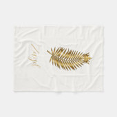 Royal Gold Palm Leaf & Crown Custom Baby Blanket - Fleece Deken (Voorkant (Horizontaal))