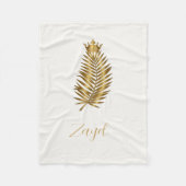 Royal Gold Palm Leaf & Crown Custom Baby Blanket - Fleece Deken (Voorkant)