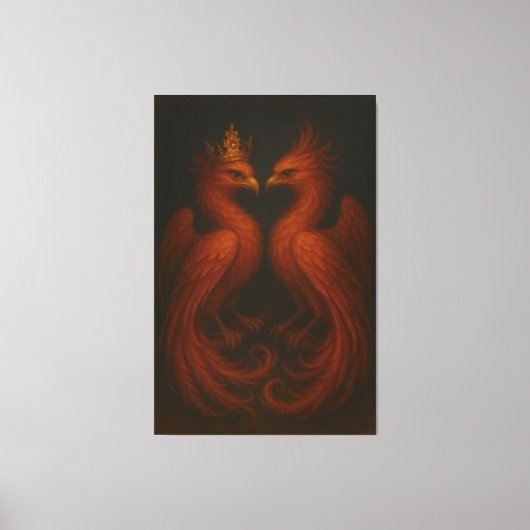 Royal Gold Phoenix Pair · Luxury Fine Art Canvas (Voorkant)