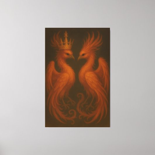 Royal Gold Phoenix Pair · Luxury Fine Art Canvas (Voorkant)