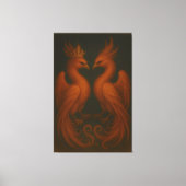 Royal Gold Phoenix Pair · Luxury Fine Art Canvas (Voorkant)