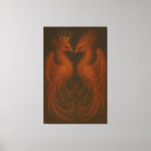 Royal Gold Phoenix Pair · Luxury Fine Art Canvas (Voorkant)