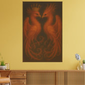 Royal Gold Phoenix Pair · Luxury Fine Art Canvas (Insitu (Woonkamer))