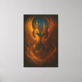 Royal Gold Phoenix Pair · Luxury Fine Art Canvas (Voorkant)