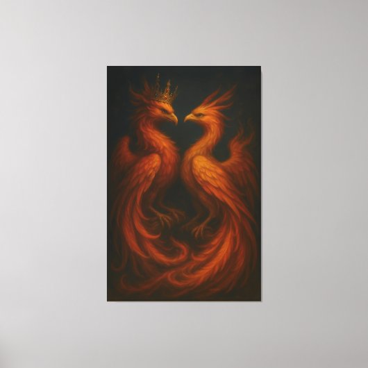 Royal Gold Phoenix Pair · Luxury Fine Art Canvas (Voorkant)