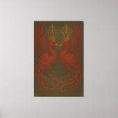 Royal Gold Phoenix Pair · Luxury Fine Art Canvas (Voorkant)