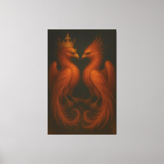 Royal Gold Phoenix Pair · Luxury Fine Art Canvas (Voorkant)