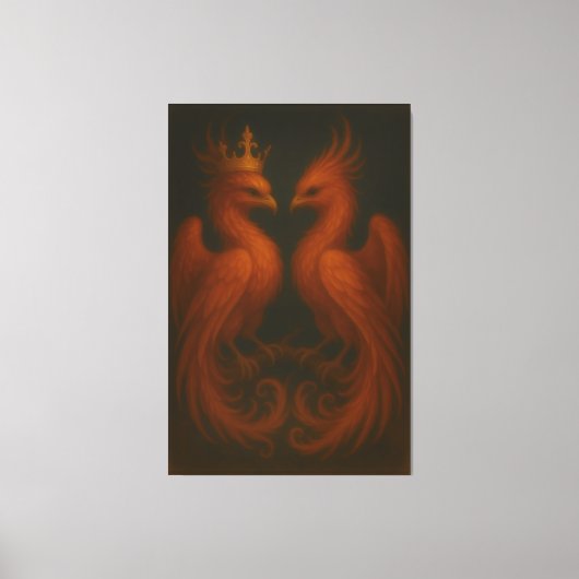 Royal Gold Phoenix Pair · Luxury Fine Art Canvas (Voorkant)