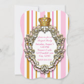 Royal Gold & Pink Crown verjaardagsuitnodiging Kaart (Achterkant)