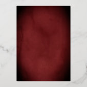 Royal Gold Red  Floral Quinceanera Folie Uitnodiging (Achterkant)