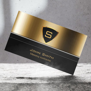 Royal Gold Shield Masonry-contractant Visitekaartj Visitekaartje