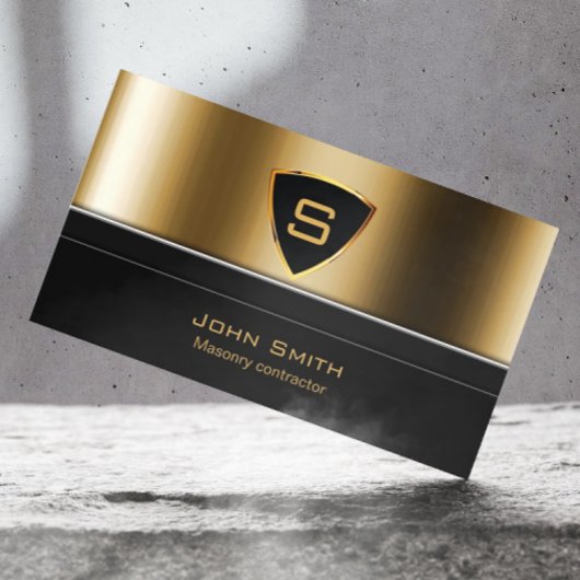Royal Gold Shield Masonry-contractant Visitekaartj Visitekaartje