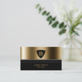 Royal Gold Shield Video Editor Visitekaartje (Staand voorkant)