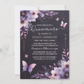 Royal Gold Tiara Lila licht Paarse Quinceanera Kaart (Voorkant)