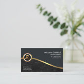 Royal Gold Wave Elegant Black Grunge Chauffeur Visitekaartje (Staand voorkant)