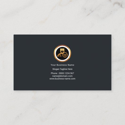 Royal Gold Wave Elegant Black Grunge Chauffeur Visitekaartje (Achterkant)