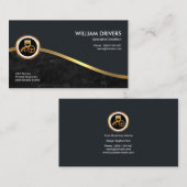 Royal Gold Wave Elegant Black Grunge Chauffeur Visitekaartje (Voorkant / Achterkant)