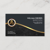 Royal Gold Wave Elegant Black Grunge Chauffeur Visitekaartje (Voorkant)