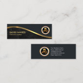 Royal Gold Wave Grey Grunge Chauffeur Mini Visitekaartje (Voorkant / Achterkant)