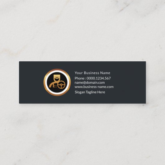 Royal Gold Wave Grey Grunge Chauffeur Mini Visitekaartje (Achterkant)