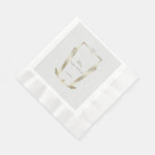 Royal Gold White Art Deco Monogram Weddenschap Servet (Hoek)