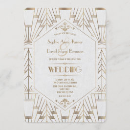 Royal Gold White Great Gatsby Wedding 1920 Kaart