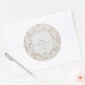 Royal Gold White Great Gatsby Wedding 1920 Ronde Sticker (Envelop)
