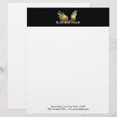 Royal Gold Wings Professional Modern Briefhoofd Sjabloon (Voorkant / Achterkant)