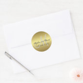 Royal Gold Zwarte Huwelijksfavor Sticker Monogram (Envelop)