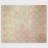 Royal Golden Copper Roos Metallic Damask Princess Cadeaupapier (Vlak)