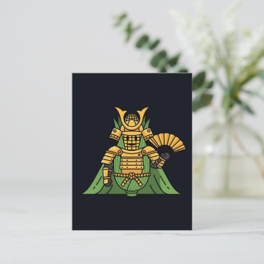 Royal Golden Corn Samurai Commander Illustration Briefkaart (Staand voorkant)