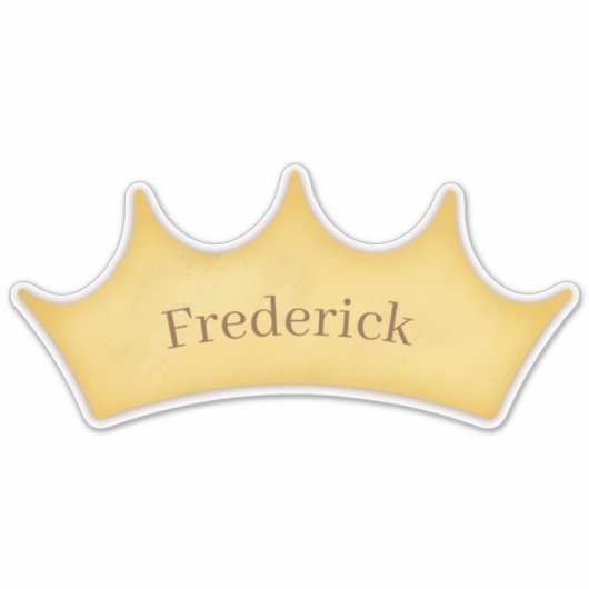 Royal Golden Crown Baby & Kinder Persoonlijke naam Sticker (Voorkant)