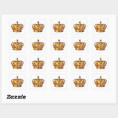 Royal golden crown vierkante sticker (Vel)