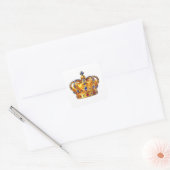 Royal golden crown vierkante sticker (Envelop)