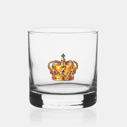 Royal golden crown whisky glas (Voorkant)