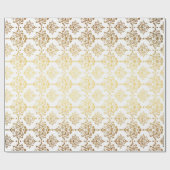 Royal Golden Ornament White Floral Princess Cadeaupapier (Vlak)